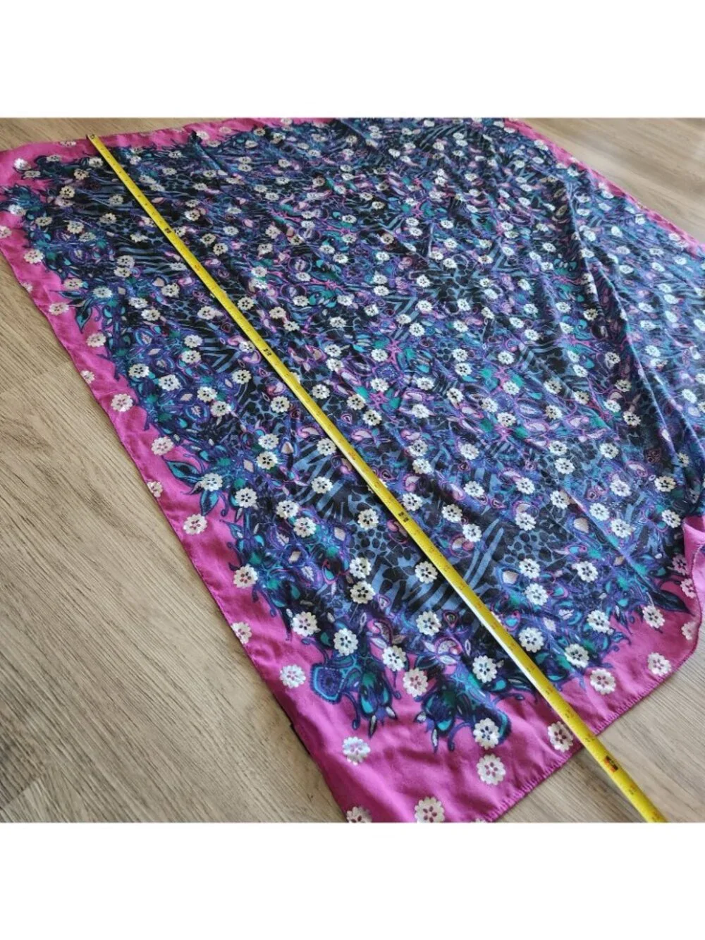 Vintage Square Scarf Wrap Shawl Sarong H&M Divided One Size Floral 47